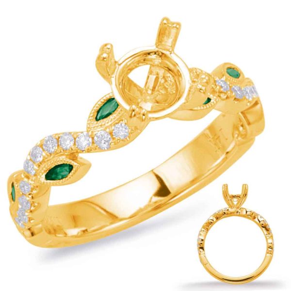 Emerald Diamond Engagement Ring