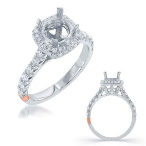 White Gold Halo Engagement Ring White Gold Halo Engagement Ring