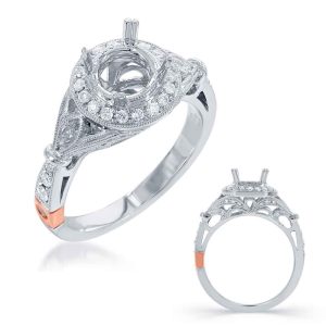 White Gold Halo Engagement Ring White Gold Halo Engagement Ring
