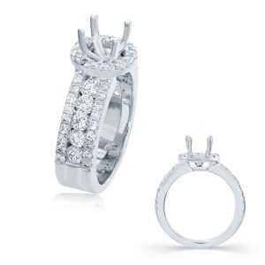White Gold Halo Engagement Ring White Gold Halo Engagement Ring
