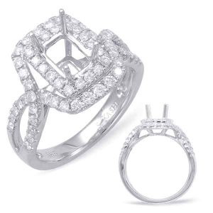 White Gold Halo Engagement Ring White Gold Halo Engagement Ring