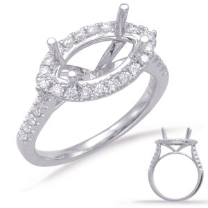 White Gold Halo Engagement Ring White Gold Halo Engagement Ring