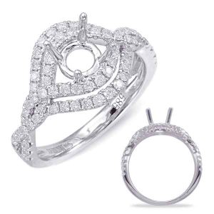 White Gold Halo Engagement Ring White Gold Halo Engagement Ring