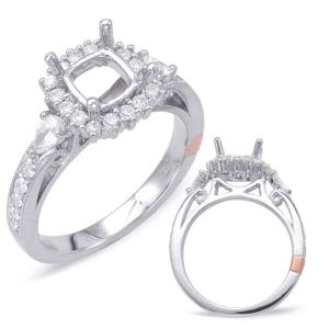 White Gold Halo Engagement Ring White Gold Halo Engagement Ring