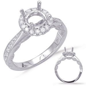 White Gold Halo Engagement Ring White Gold Halo Engagement Ring