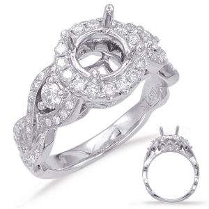 White Gold Halo Engagement Ring White Gold Halo Engagement Ring