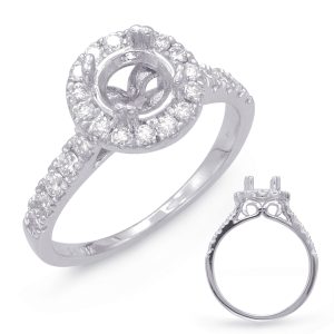 White Gold Halo Engagement Ring White Gold Halo Engagement Ring