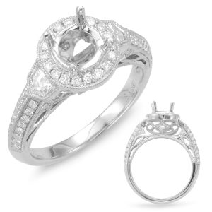 White Gold Halo Engagement Ring White Gold Halo Engagement Ring