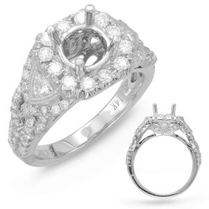 White Gold Halo Engagement Ring White Gold Halo Engagement Ring