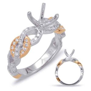 White & Rose Gold Halo Engagement Ring White & Rose Gold Halo Engagement Ring