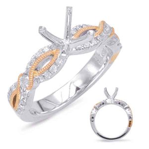 Rose & White Gold Engagement Ring Rose & White Gold Engagement Ring