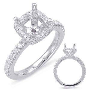 White Gold Halo Engagement Ring White Gold Halo Engagement Ring