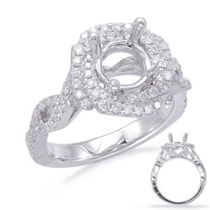 White Gold Halo Engagement Ring White Gold Halo Engagement Ring