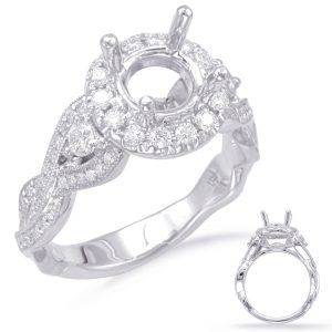 White Gold Halo Engagement Ring White Gold Halo Engagement Ring