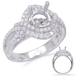 White Gold Halo Engagement Ring White Gold Halo Engagement Ring