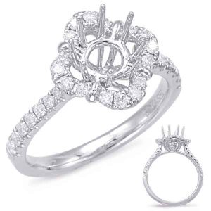 White Gold Halo Engagement Ring White Gold Halo Engagement Ring