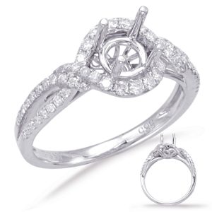 White Gold Halo Engagement Ring White Gold Halo Engagement Ring