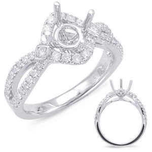 White Gold Halo Engagement Ring White Gold Halo Engagement Ring