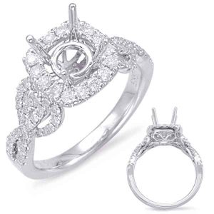 White Gold Halo Engagem White Gold Halo Engagem