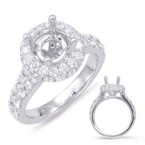 White Gold Halo Engagement Ring White Gold Halo Engagement Ring