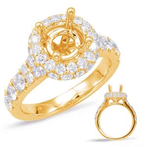 Yellow Gold Halo Engagement Ring Yellow Gold Halo Engagement Ring
