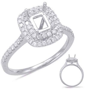 White Gold Halo Engagement Ring White Gold Halo Engagement Ring