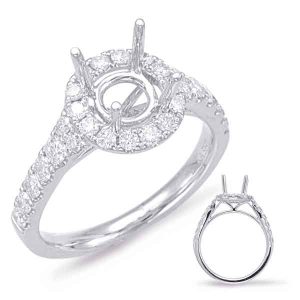 White Gold Halo Engagement Ring White Gold Halo Engagement Ring