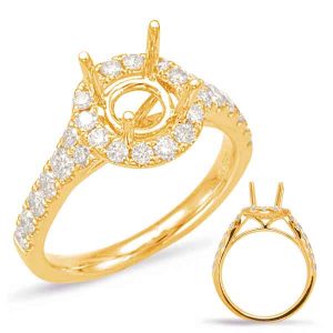 Yellow Gold Halo Engagement Ring Yellow Gold Halo Engagement Ring