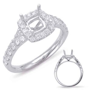 White Gold Halo Engagement Ring White Gold Halo Engagement Ring