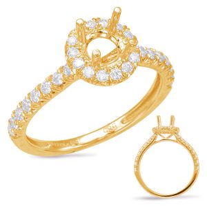Yellow Gold Halo Engagement Ring Yellow Gold Halo Engagement Ring