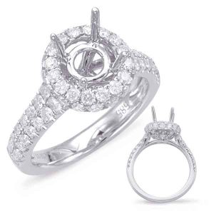White Gold Halo Engagement Ring White Gold Halo Engagement Ring
