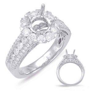 White Gold Halo Engagement Ring White Gold Halo Engagement Ring