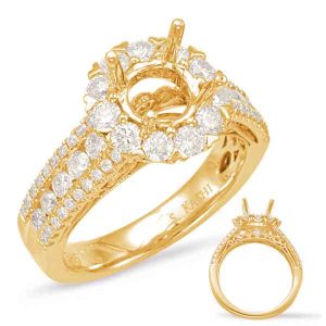 Yellow Gold Halo Engagement Ring Yellow Gold Halo Engagement Ring