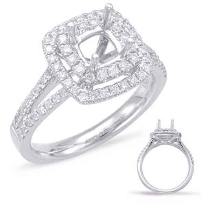 White Gold Halo Engagement Ring White Gold Halo Engagement Ring