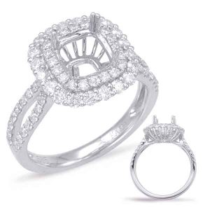 White Gold Halo Engagement Ring White Gold Halo Engagement Ring