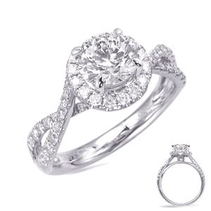 White Gold Halo Engagement Ring