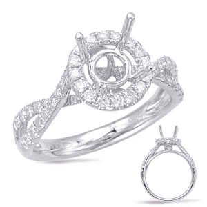 White Gold Halo Engagement Ring