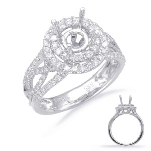 White Gold Halo Engagement Ring