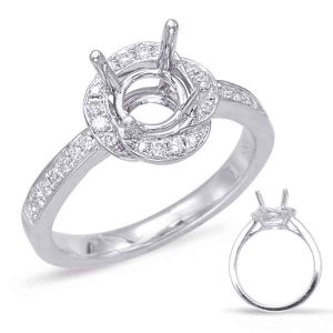 White Gold Halo Engagement Ring