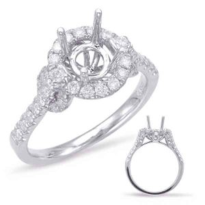 White Gold Halo Engagement Ring