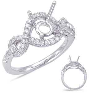 White Gold Halo Engagement Ring