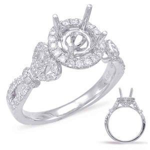 White Gold Halo Engagement Ring