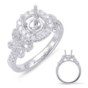White Gold Halo Engagement Ring White Gold Halo Engagement Ring