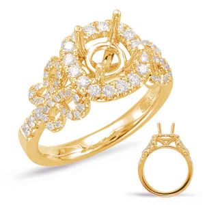 Yellow Gold Halo Engagement Ring Yellow Gold Halo Engagement Ring