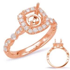Rose Gold Halo Engagement Ring