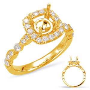 Yellow Gold Halo Engagement Ring Yellow Gold Halo Engagement Ring