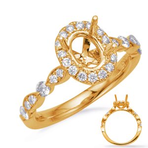 Yellow Gold Halo Engagement Ring Yellow Gold Halo Engagement Ring