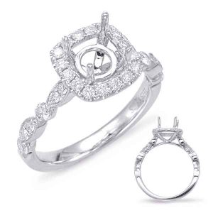 White Gold Halo Engagement Ring White Gold Halo Engagement Ring