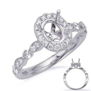 White Gold Halo Engagement Ring White Gold Halo Engagement Ring