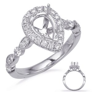 White Gold Halo Engagement Ring White Gold Halo Engagement Ring